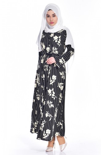Black Hijab Dress 7289-01