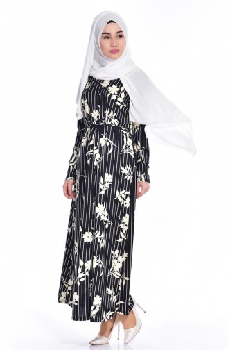 Black Hijab Dress 7289-01