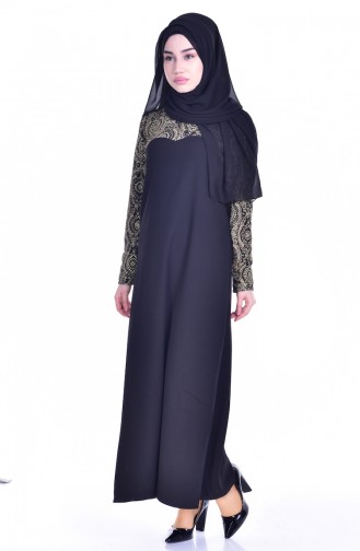 Simli Elbise 5133-01 Siyah