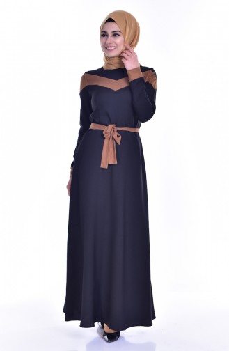 Schwarz Hijab Kleider 0624-01