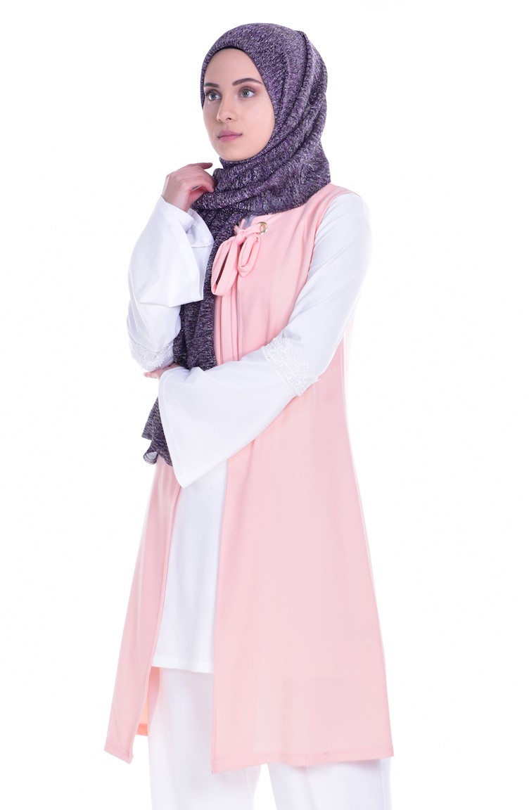 Ensemble Fille Tunique Saumon Papillon + Legging Fleurs Kaki SHINY - Taille 4 Ans