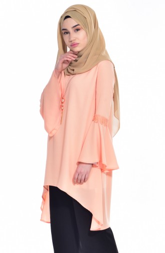 İspanyol Kol Kolyeli Tunik 0730-02 Somon