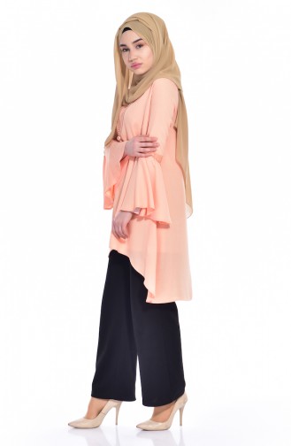 İspanyol Kol Kolyeli Tunik 0730-02 Somon