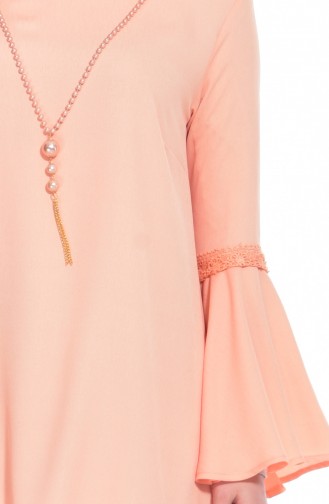 İspanyol Kol Kolyeli Tunik 0730-02 Somon