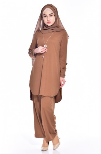 Collar Tunic Pants Double Suit 1068-06 Tobacco 1068-06