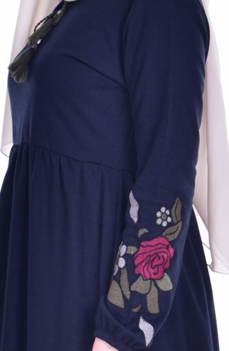 Navy Blue Hijab Dress 0211-06
