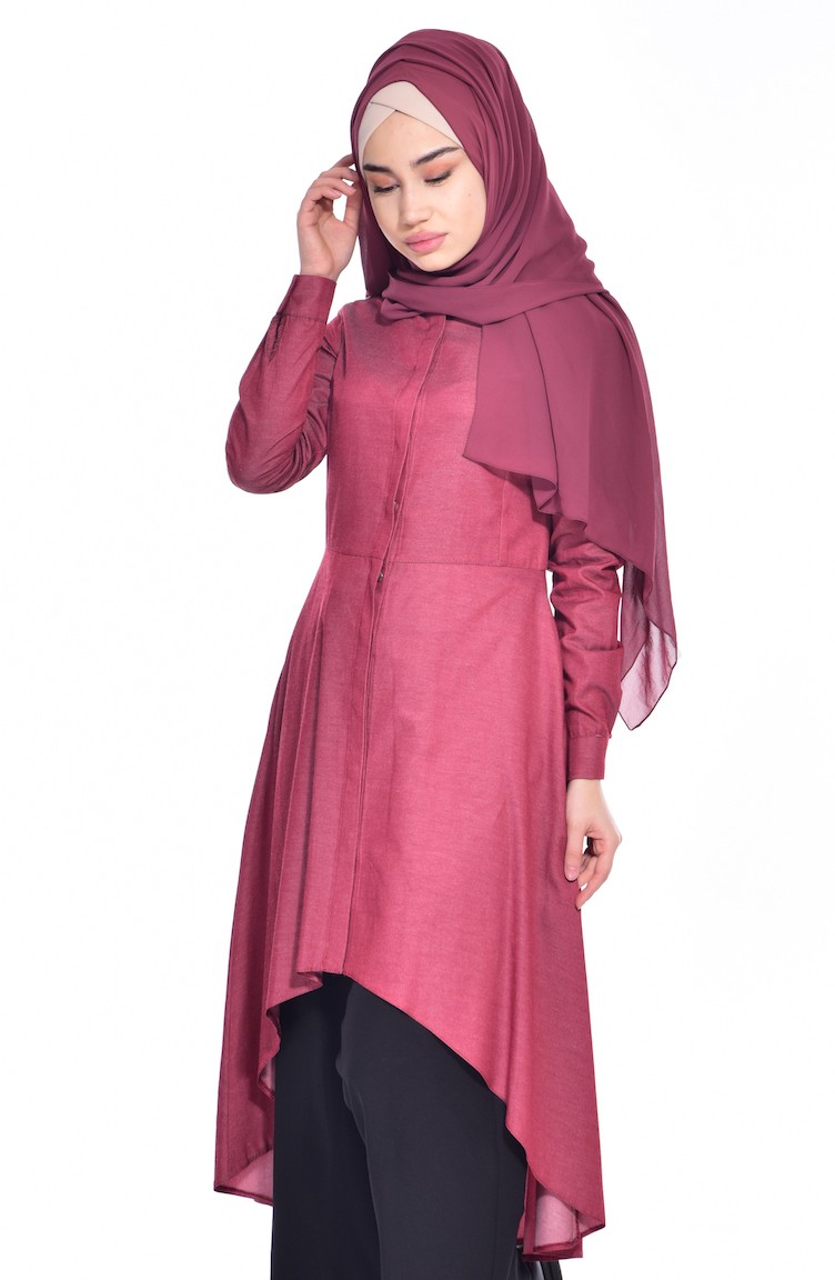 Peplum Gömlek 3022-02 Bordo