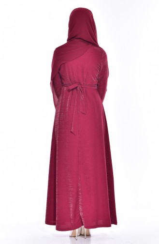 Claret Red Hijab Dress 4851-06