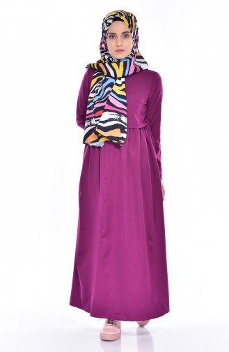 Fuchsia Hijab Dress 80057-03