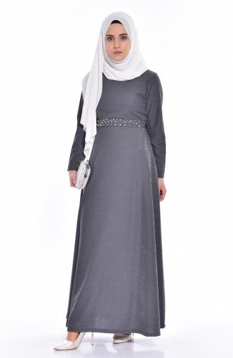 Gray Hijab Dress 4851-07