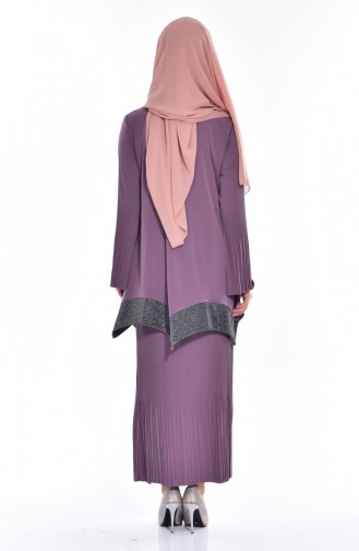 Ensemble Deux Pieces Tunique Jupe a Paillette 1950-06 Rose Pâle 1950-06