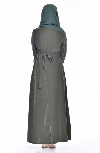 Khaki Hijab Dress 4851-02