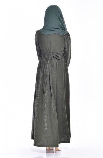 Khaki Hijab Dress 4858-02