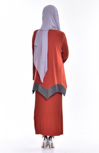 Ensemble Deux Pieces Tunique Jupe a Paillette 1950-05 Brique 1950-05