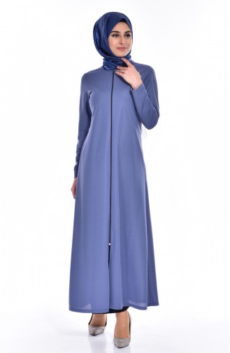 Abaya mit Reißverschluss 3035-18 Blau 3035-18