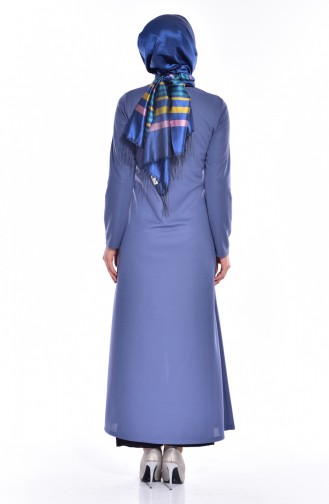 Abaya mit Reißverschluss 3035-18 Blau 3035-18