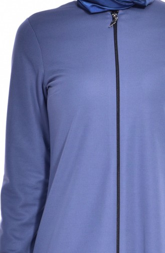 Abaya mit Reißverschluss 3035-18 Blau 3035-18