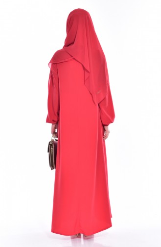 Coral Hijab Dress 0153-08