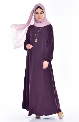 Plum Hijab Dress 0153-11