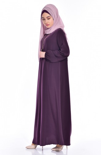 Plum Hijab Dress 0153-11
