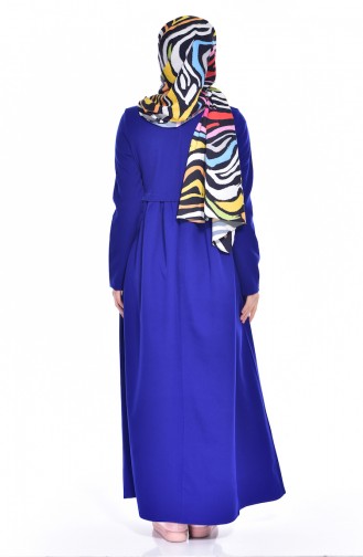 Saks-Blau Hijab Kleider 80057-01