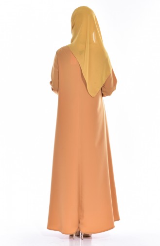 Sıfır Yaka Elbise 0153-06 Sarı