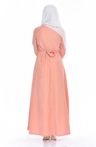 Salmon Hijab Dress 4851-05