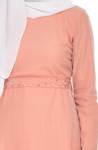 Salmon Hijab Dress 4851-05