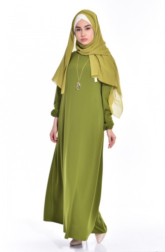 Green Hijab Dress 0153-09