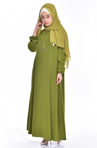 فستان أخضر حشيشي 0153-09