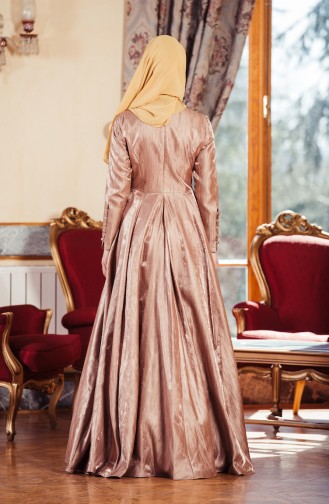 Copper Hijab Evening Dress 701241-01