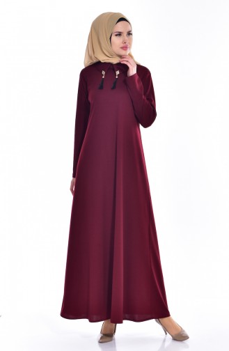 Claret Red Hijab Dress 1068-04