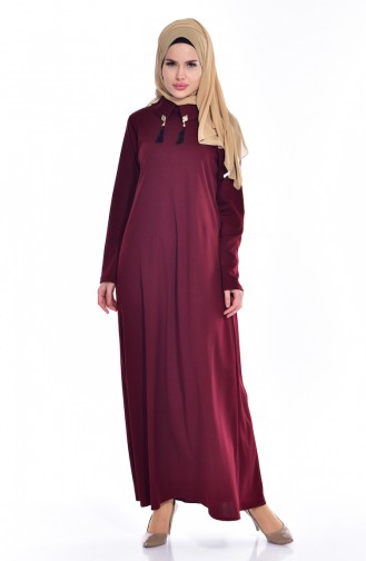 Claret Red Hijab Dress 1068-04