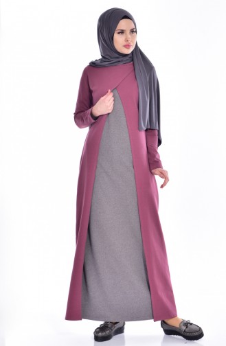 Robe Hijab Rose Pâle 2895-13