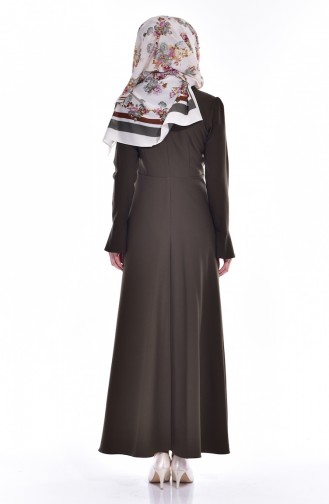 Khaki Hijab Dress 60673-03