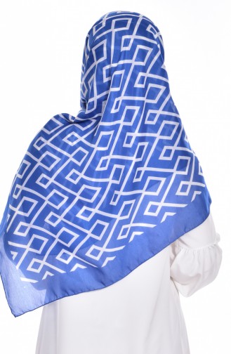 Geometric Patterned Scarf 60057-10 Indigo 10