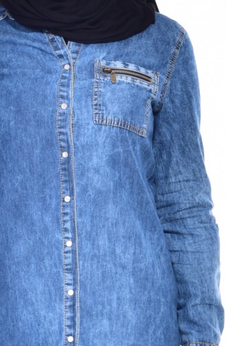 Jeans Tunika mit Tasche 1133-01 Jeans Blau 1133-01