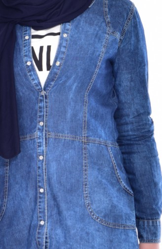 Jeans Tunika mit Tasche 1141-01 Jeans Blau 1141-01