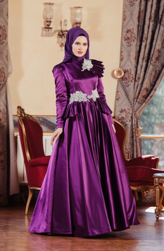 Lila Hijab-Abendkleider 701210-03