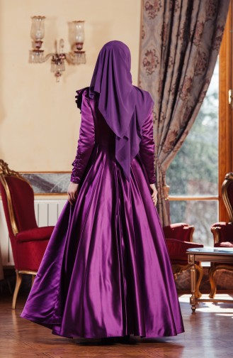 Robe De Soirée Bordée de Pierre 701210-03 Pourpre 701210-03