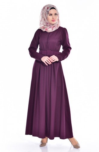 Purple Hijab Dress 4224-07