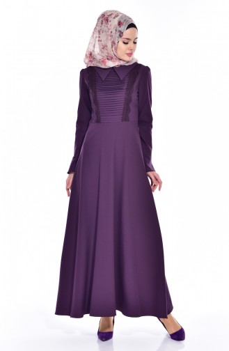 Gefalltetes Kleid 60673-08 Lila 60673-08