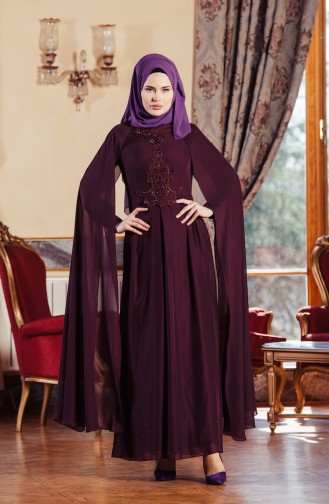 Plum Hijab Dress 52617-07