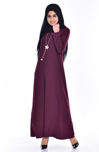 فستان بتصميم سادة مع سلسال  4029-05