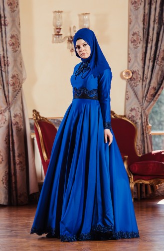 Saxon blue İslamitische Avondjurk 701224-01