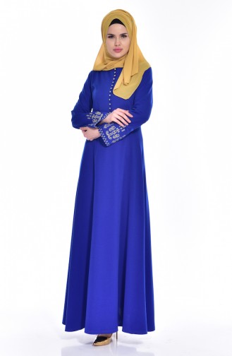 Saxe Hijab Dress 5103-07