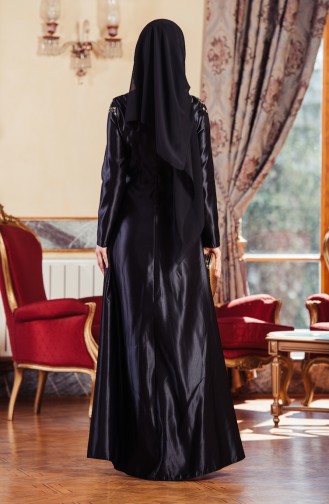 Robe de Soirée Détail Paillette 52679-01 Noir 52679-01