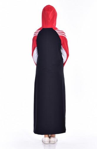 Sport Kleid mit Kapuzen 8011-01 Schwarz 8011-01