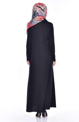 Schwarz Hijab Kleider 1068-01