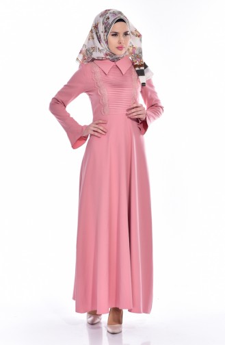 Salmon Hijab Dress 60673-02